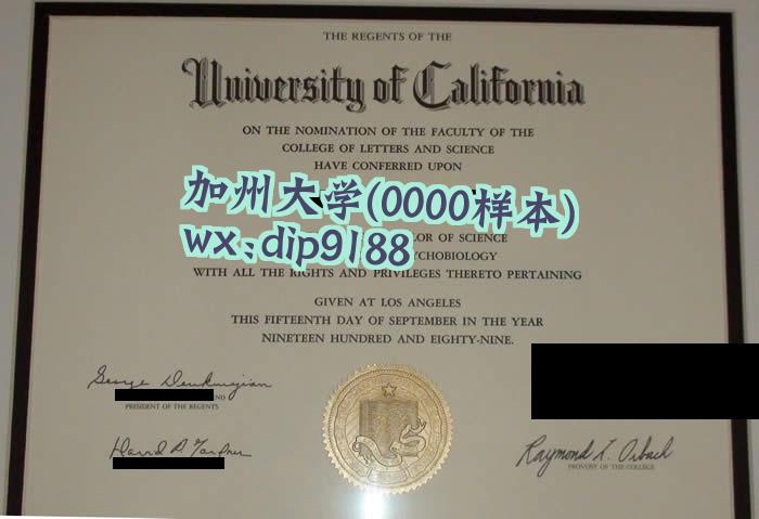 加州大学学历0000毕业证样本图