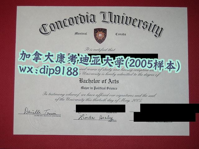 加拿大康考迪亚大学学历2005毕业证样本图