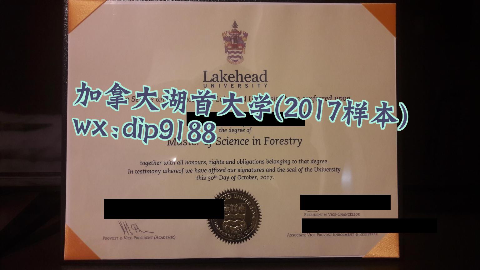 加拿大湖首大学学历2017毕业证样本图