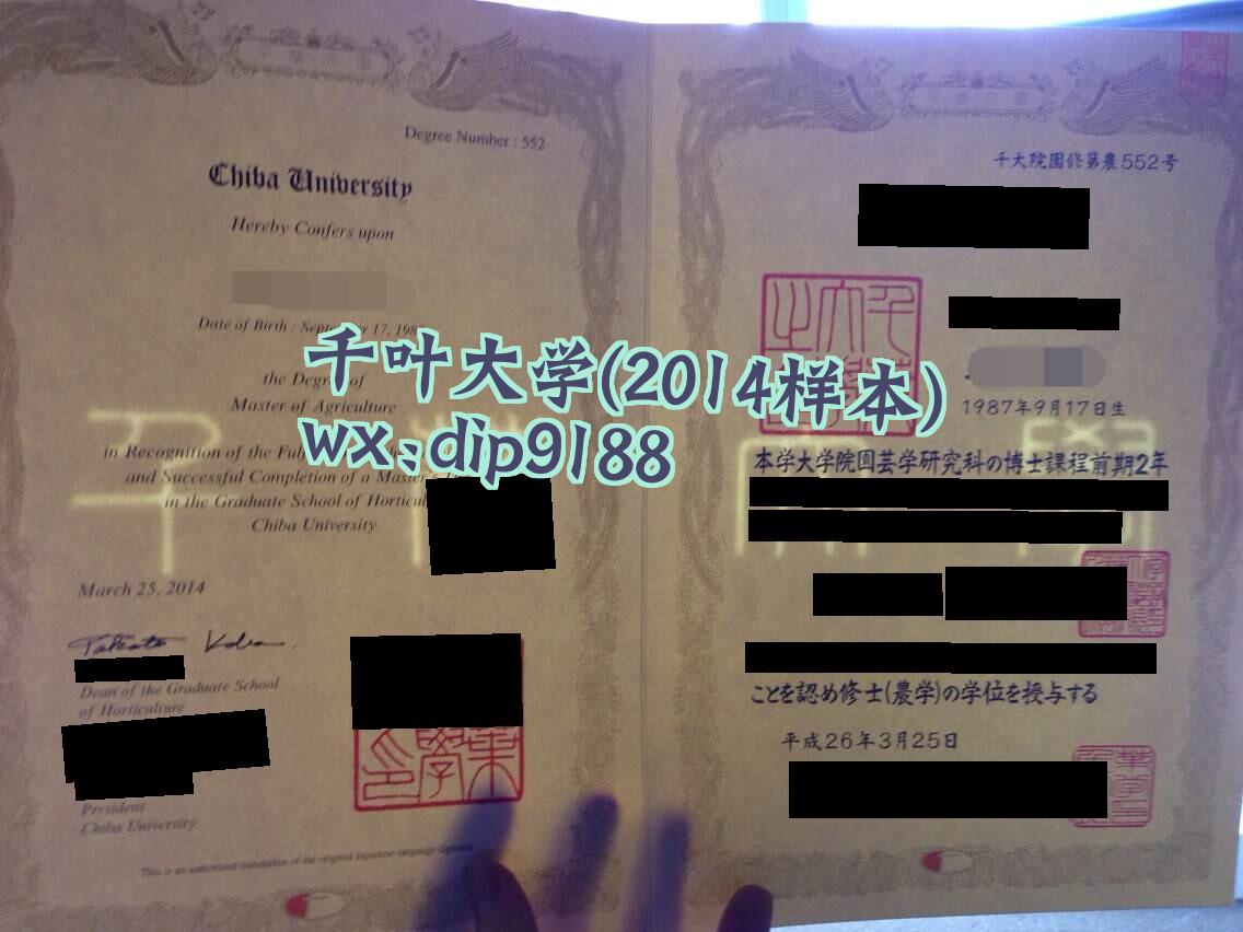 千叶大学学历2014毕业证样本图