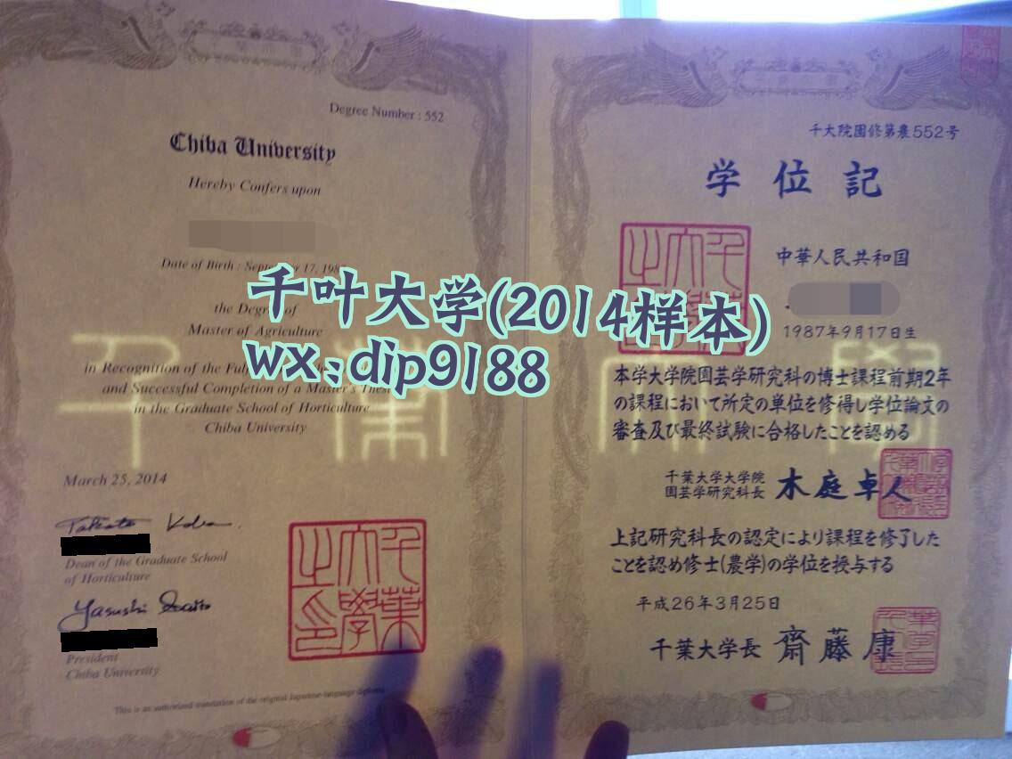 千叶大学学历2014毕业证样本图