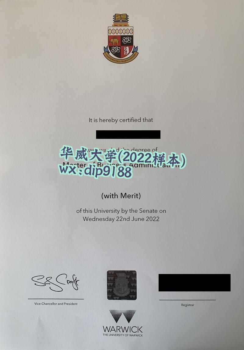 华威大学学历2022毕业证样本图