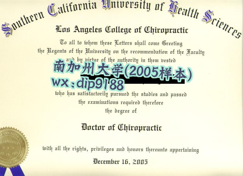 南加州大学学历2005毕业证样本图
