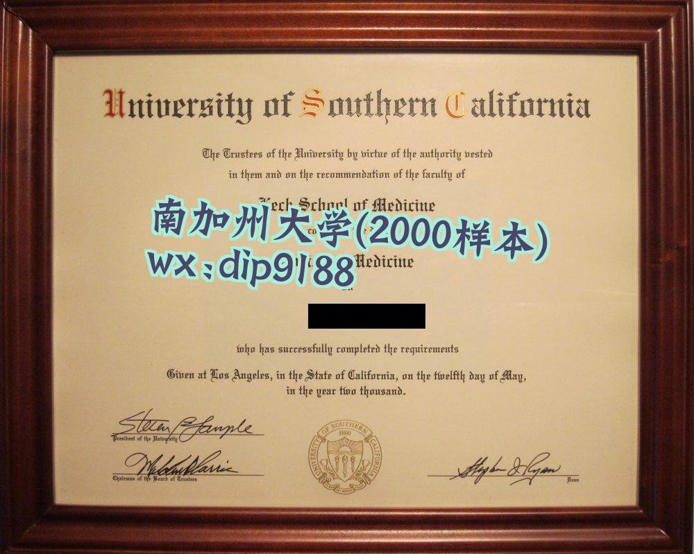 南加州大学学历2000毕业证样本图