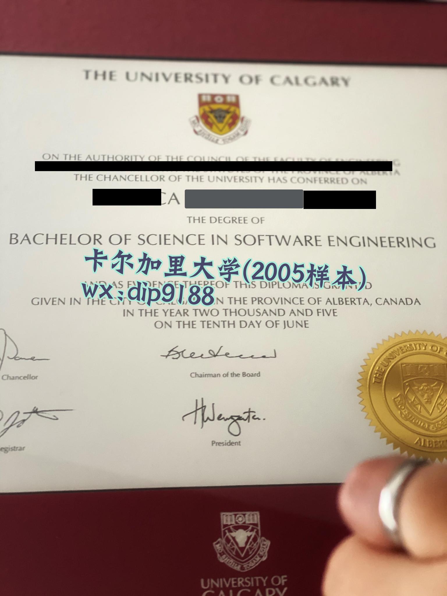 卡尔加里大学学历2005毕业证样本图
