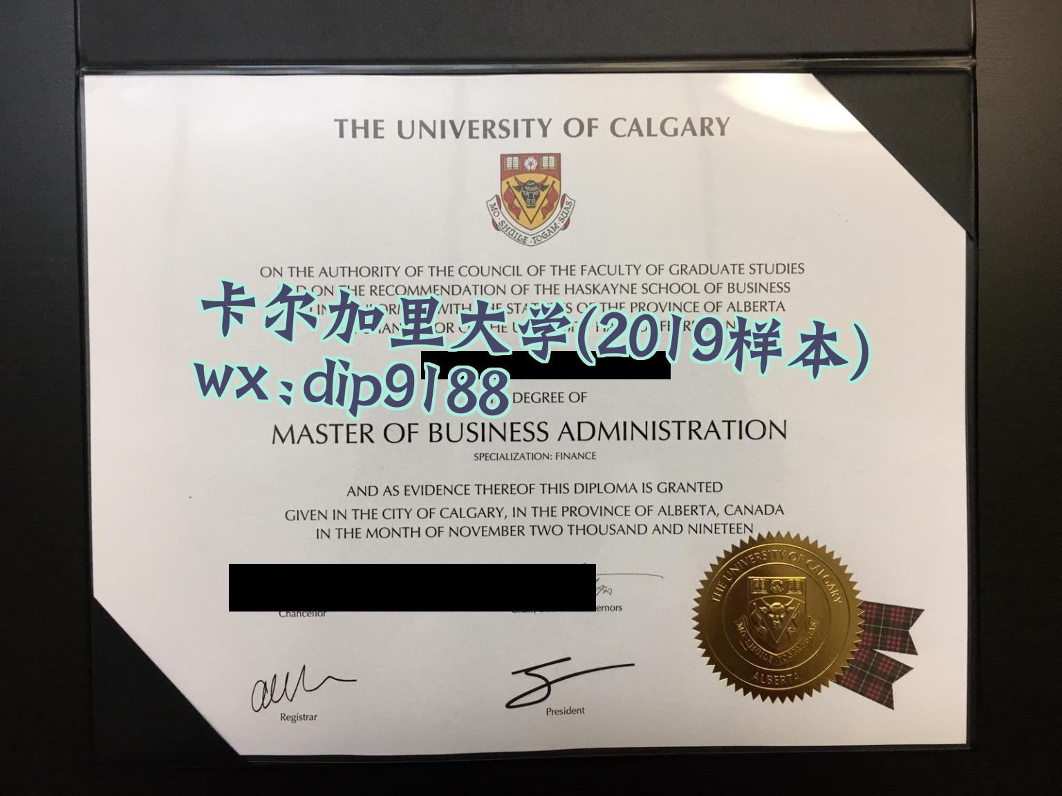 卡尔加里大学学历2019毕业证样本图
