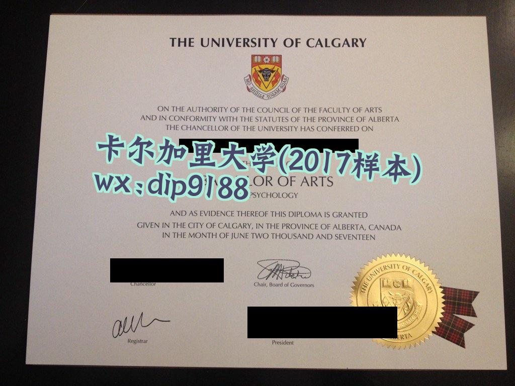 卡尔加里大学学历2017毕业证样本图