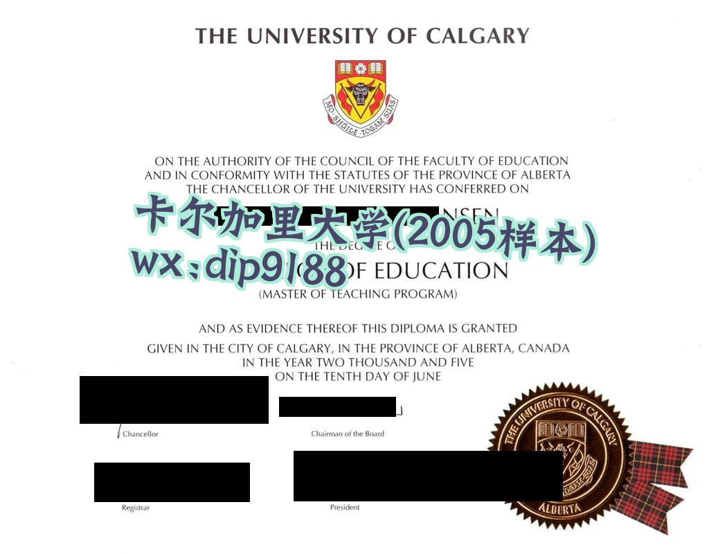 卡尔加里大学学历2005毕业证样本图