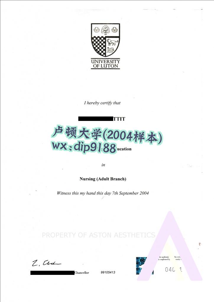 卢顿大学学历2004毕业证样本图