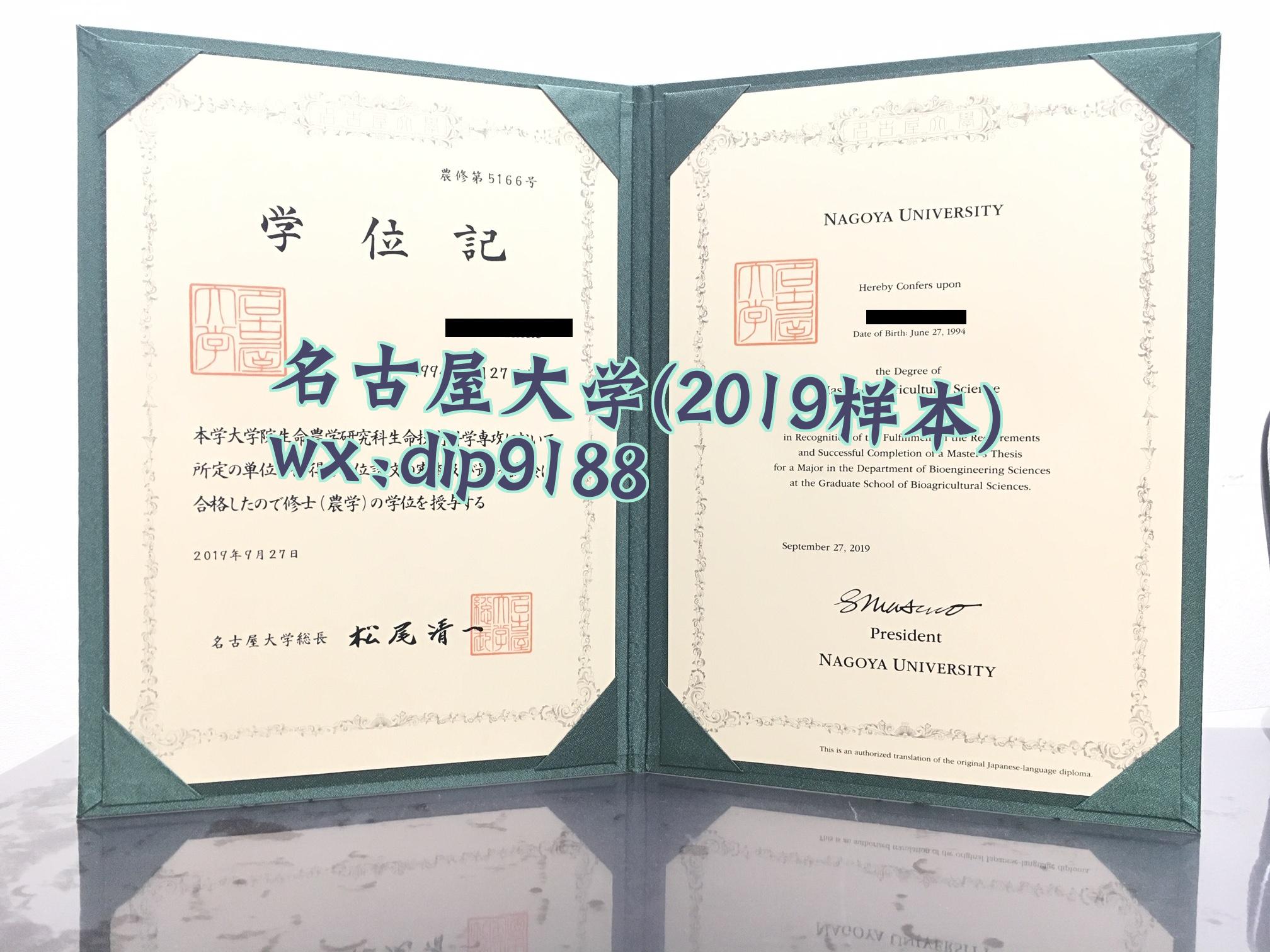 名古屋大学学历2019毕业证样本图