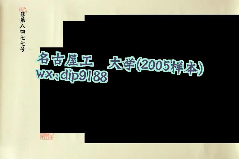 名古屋工業大学学历2005毕业证样本图