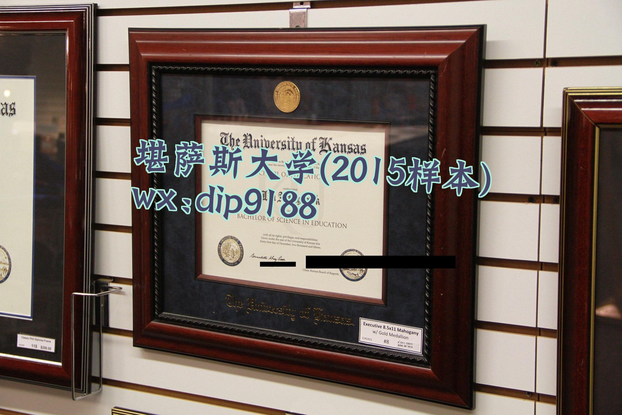 堪萨斯大学学历2015毕业证样本图