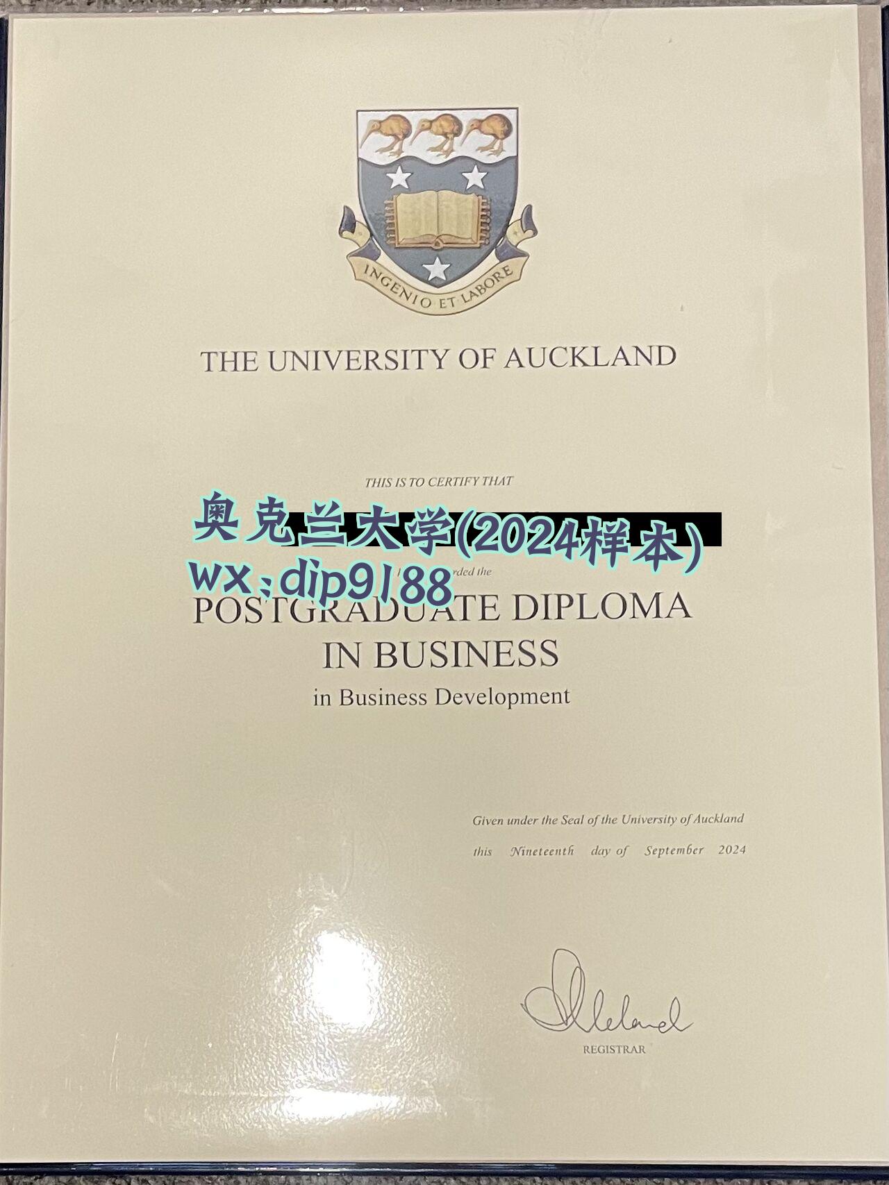 奥克兰大学学历2024毕业证样本图
