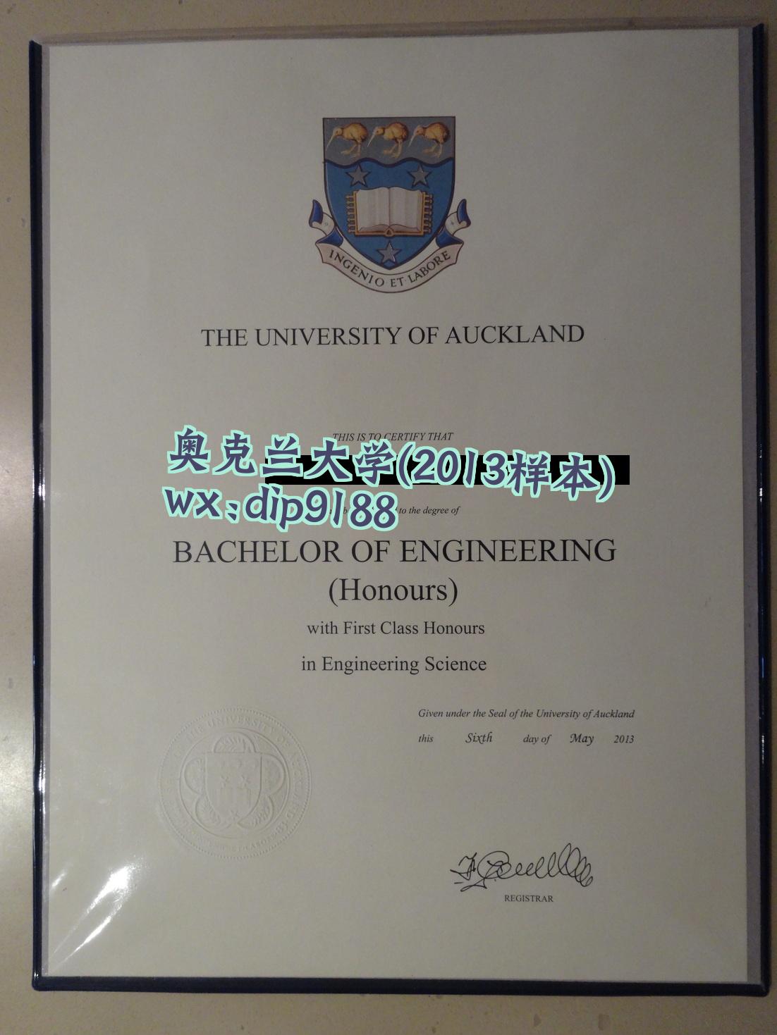 奥克兰大学学历2013毕业证样本图