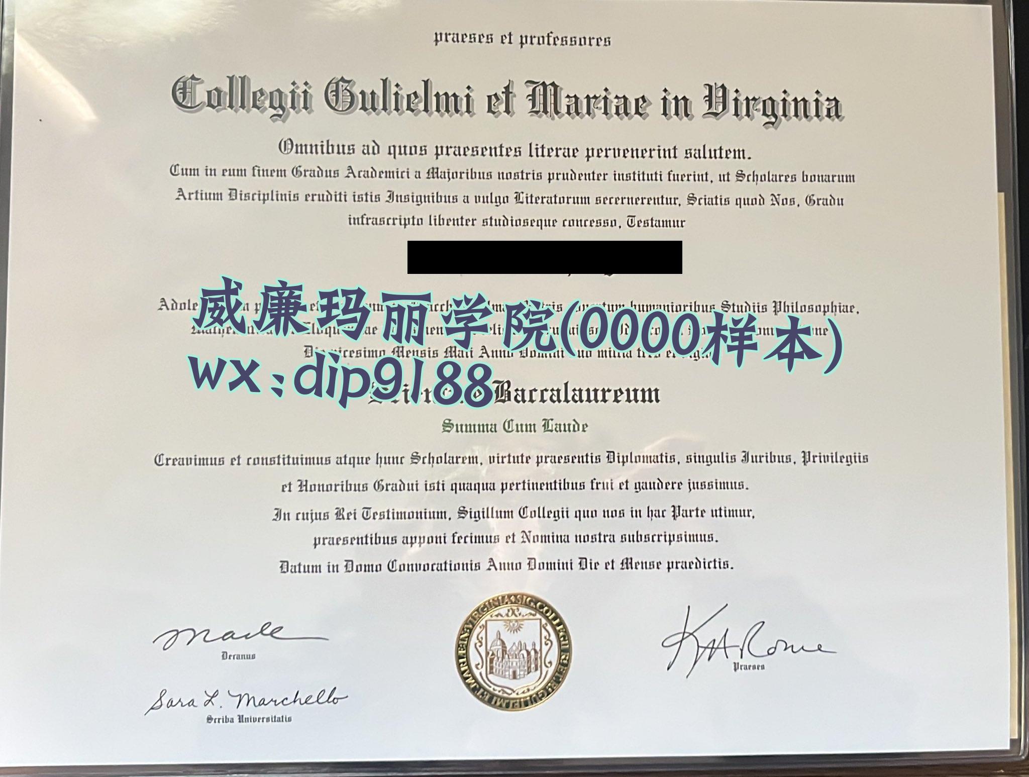 威廉玛丽学院学历0000毕业证样本图