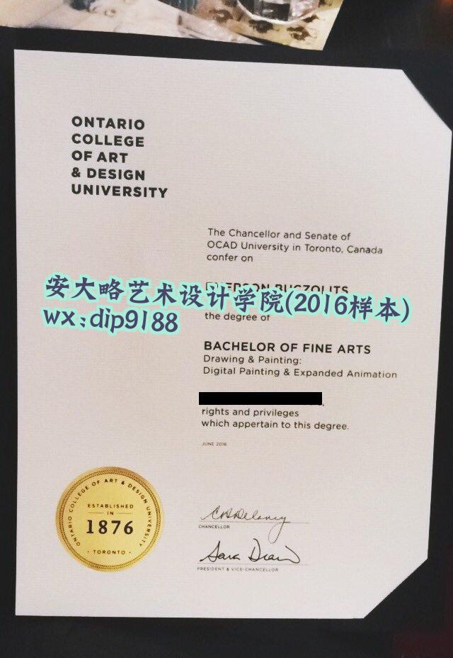 安大略艺术设计学院学历2016毕业证样本图