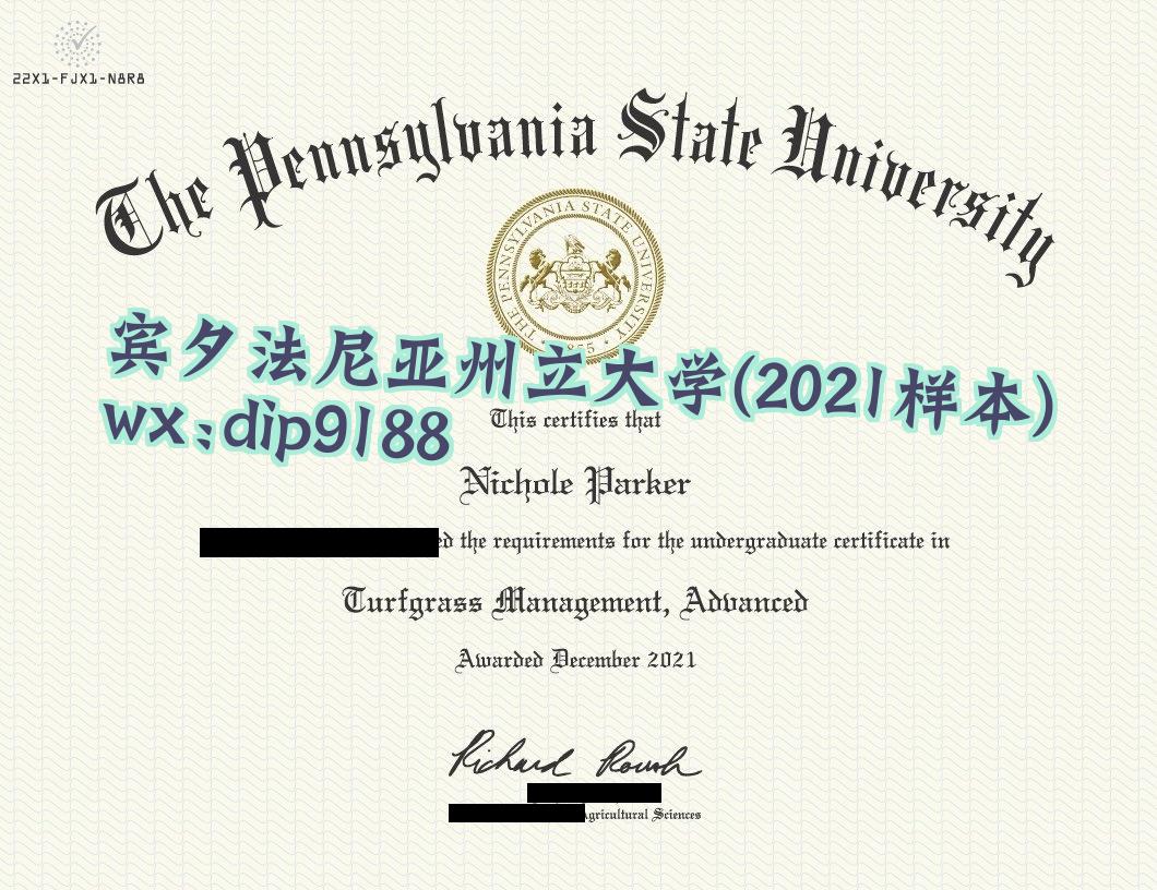 宾夕法尼亚州立大学学历2021毕业证样本图