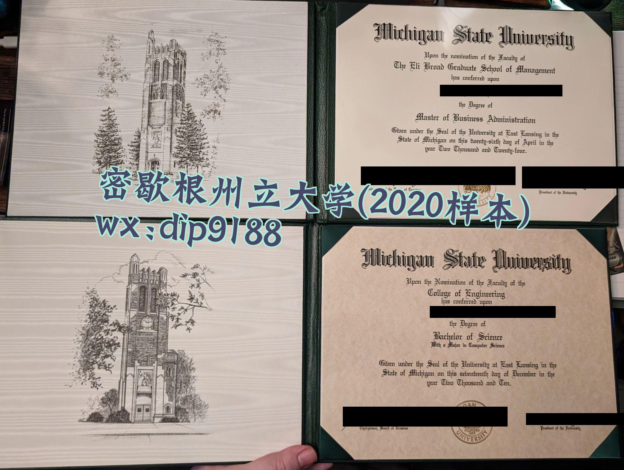 密歇根州立大学学历2020毕业证样本图
