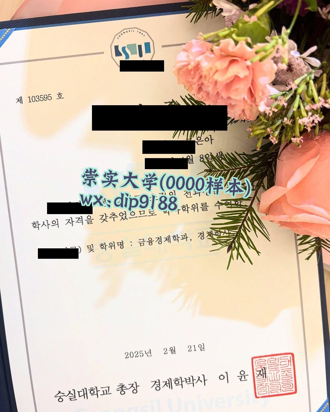 崇实大学学历0000毕业证样本图