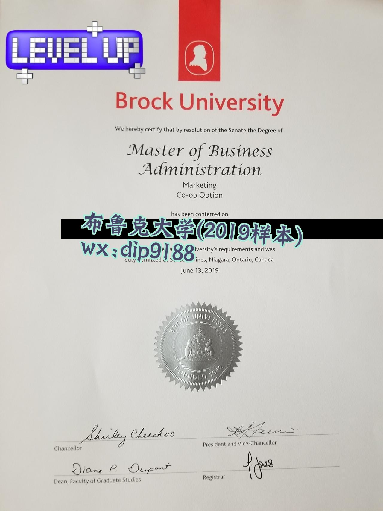 布鲁克大学学历2019毕业证样本图