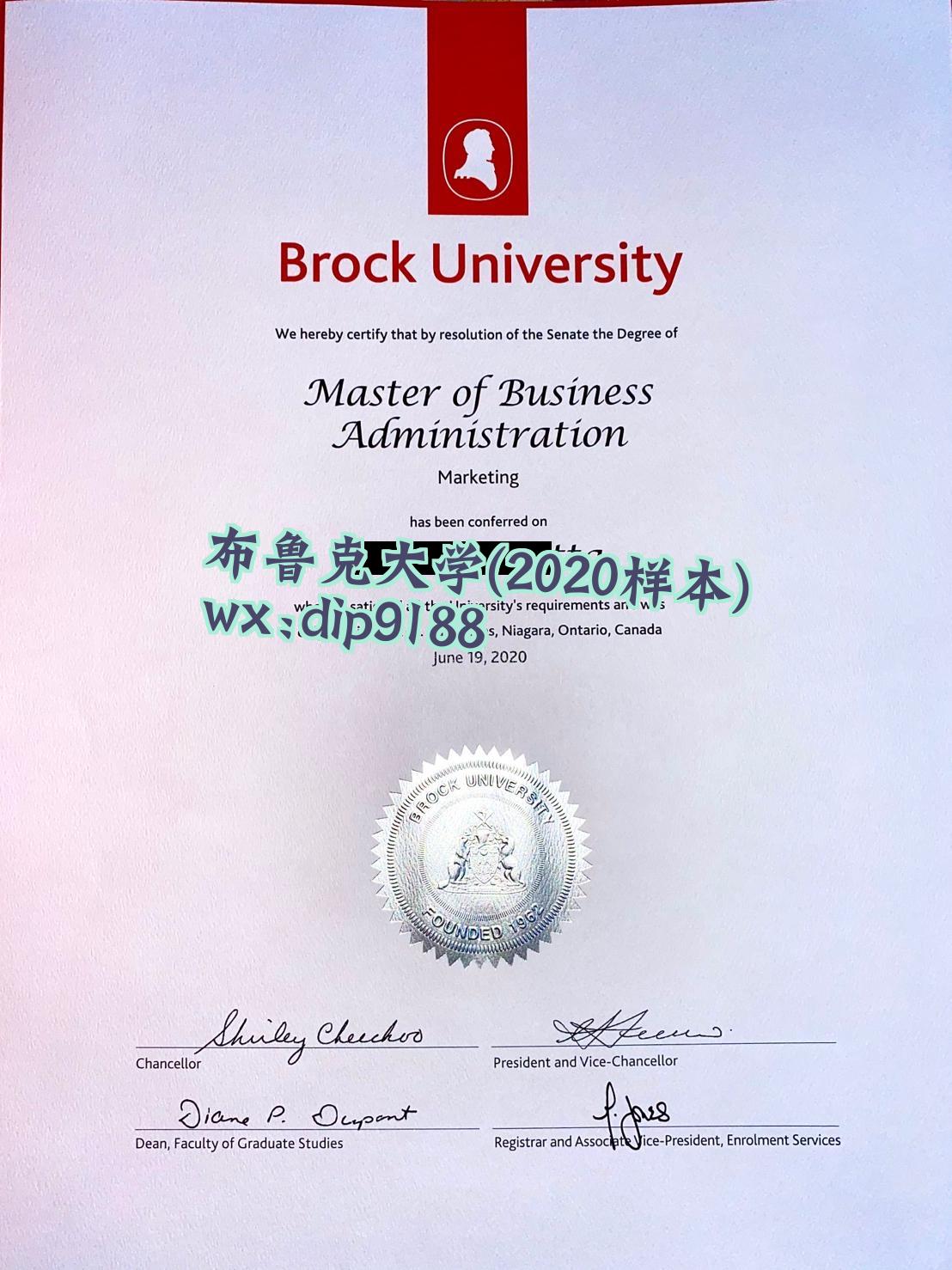 布鲁克大学学历2020毕业证样本图