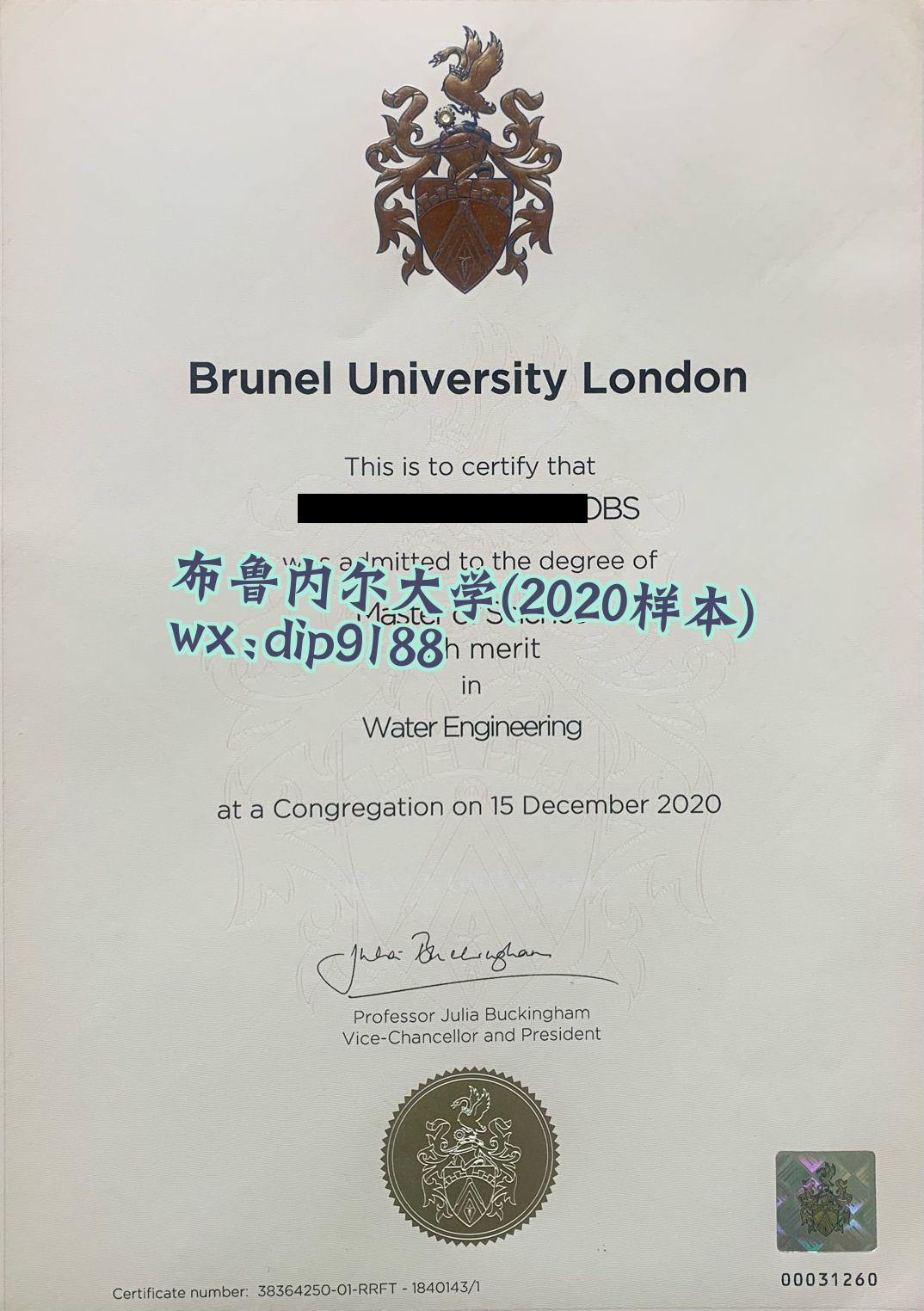 布鲁内尔大学学历2020毕业证样本图