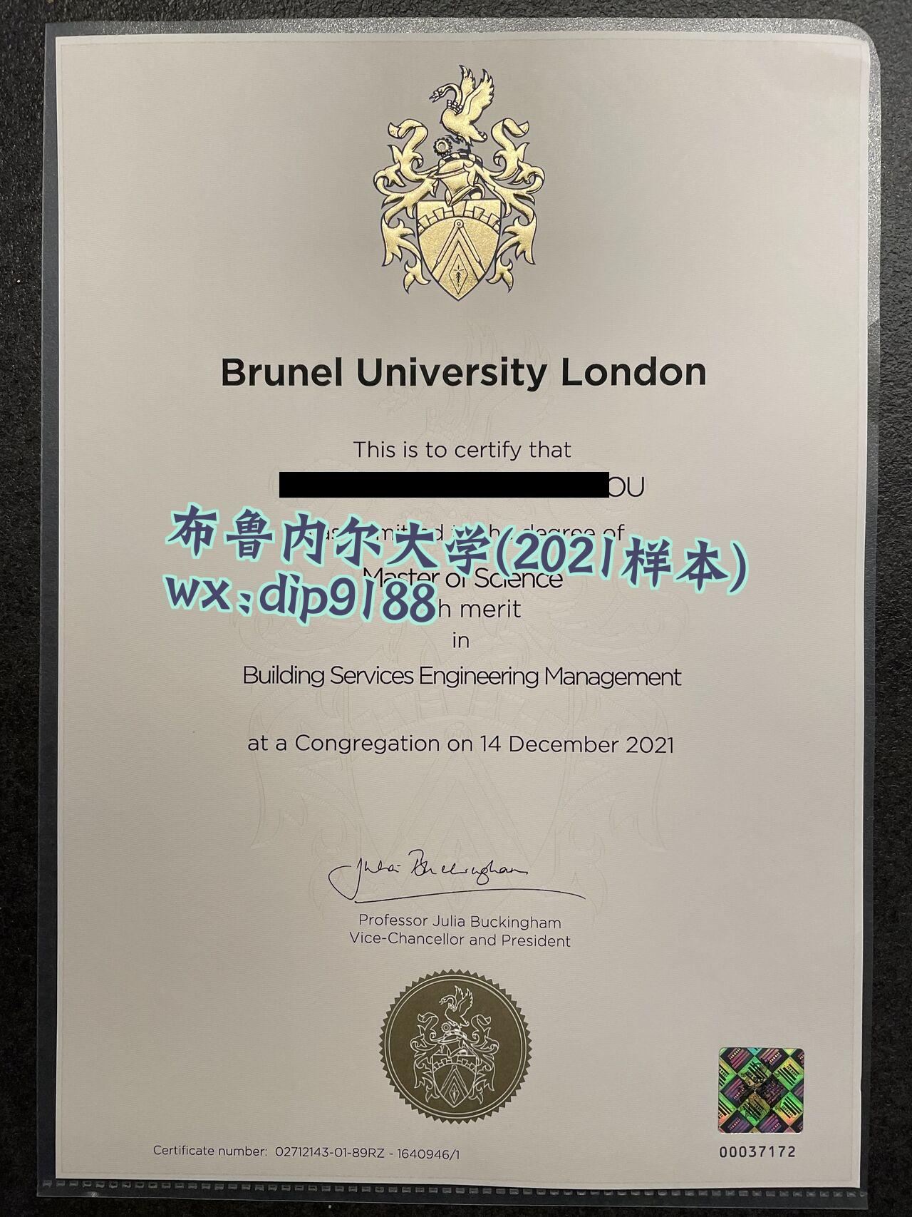 布鲁内尔大学学历2021毕业证样本图