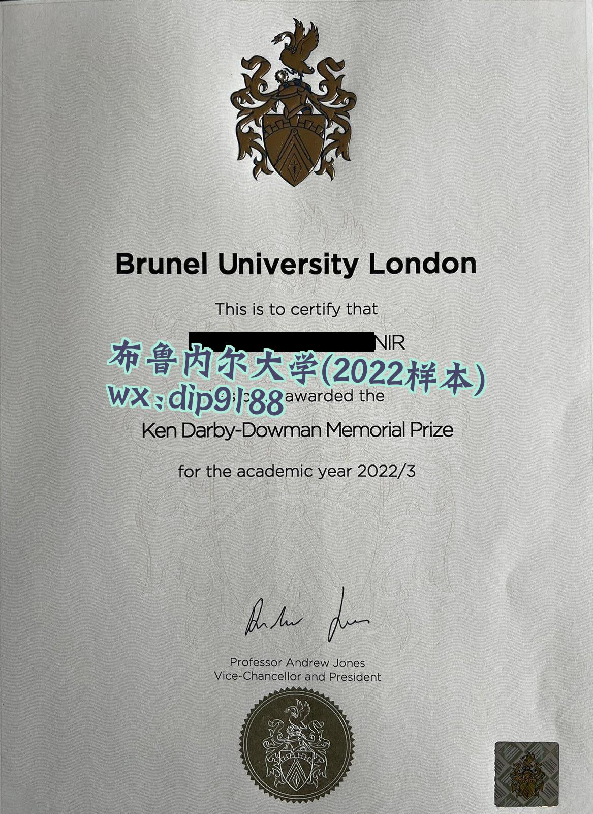 布鲁内尔大学学历2022毕业证样本图