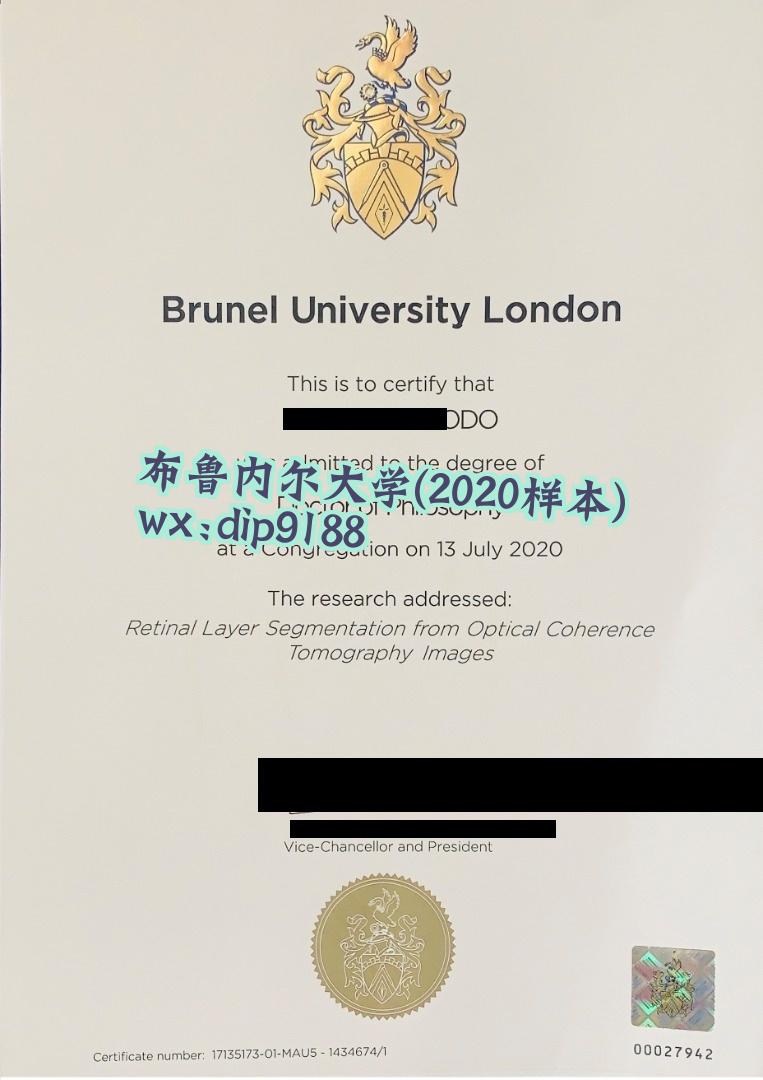 布鲁内尔大学学历2020毕业证样本图