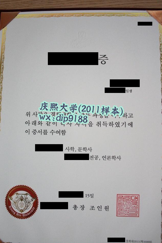 庆熙大学学历2011毕业证样本图