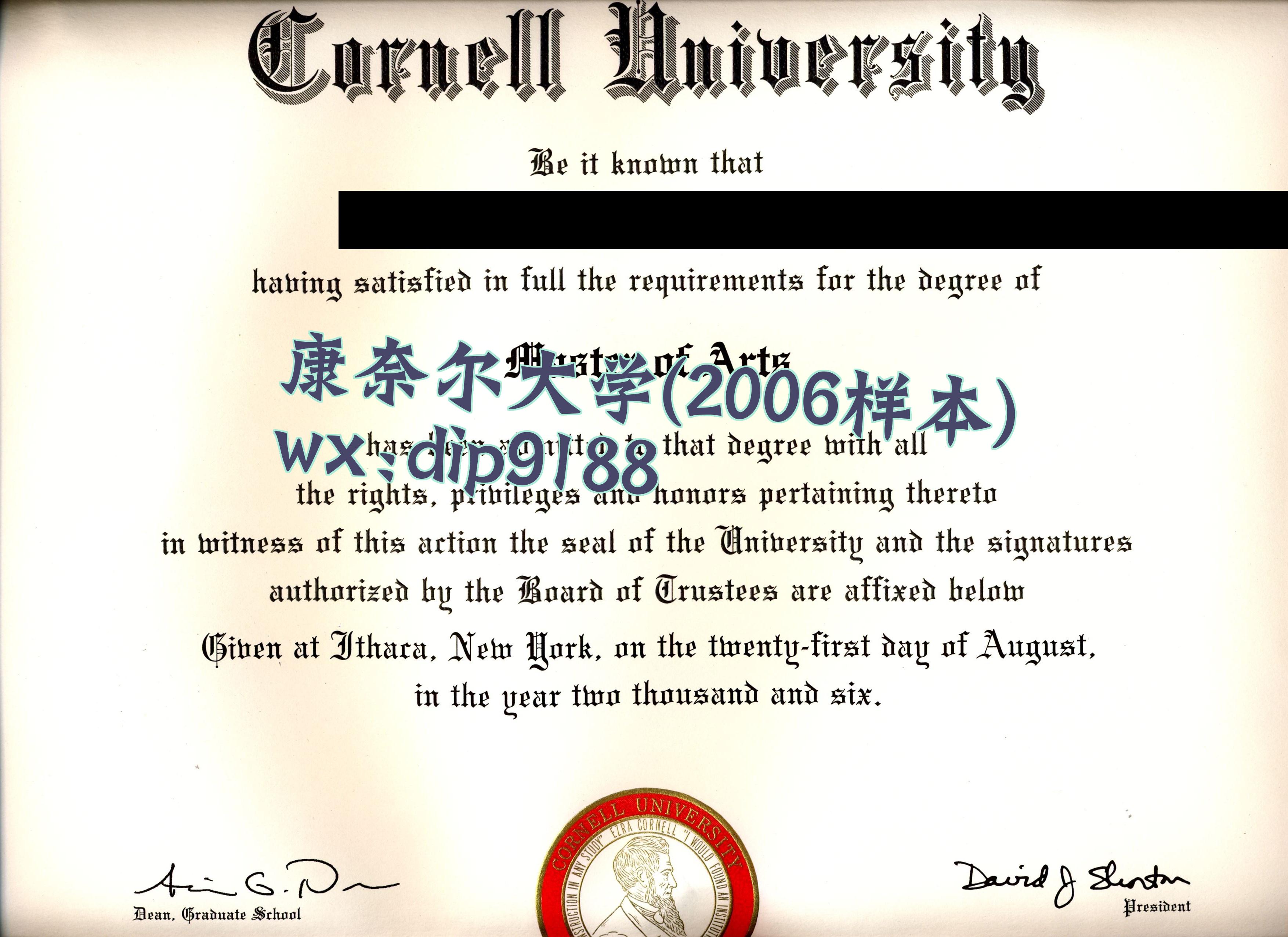 康奈尔大学学历2006毕业证样本图
