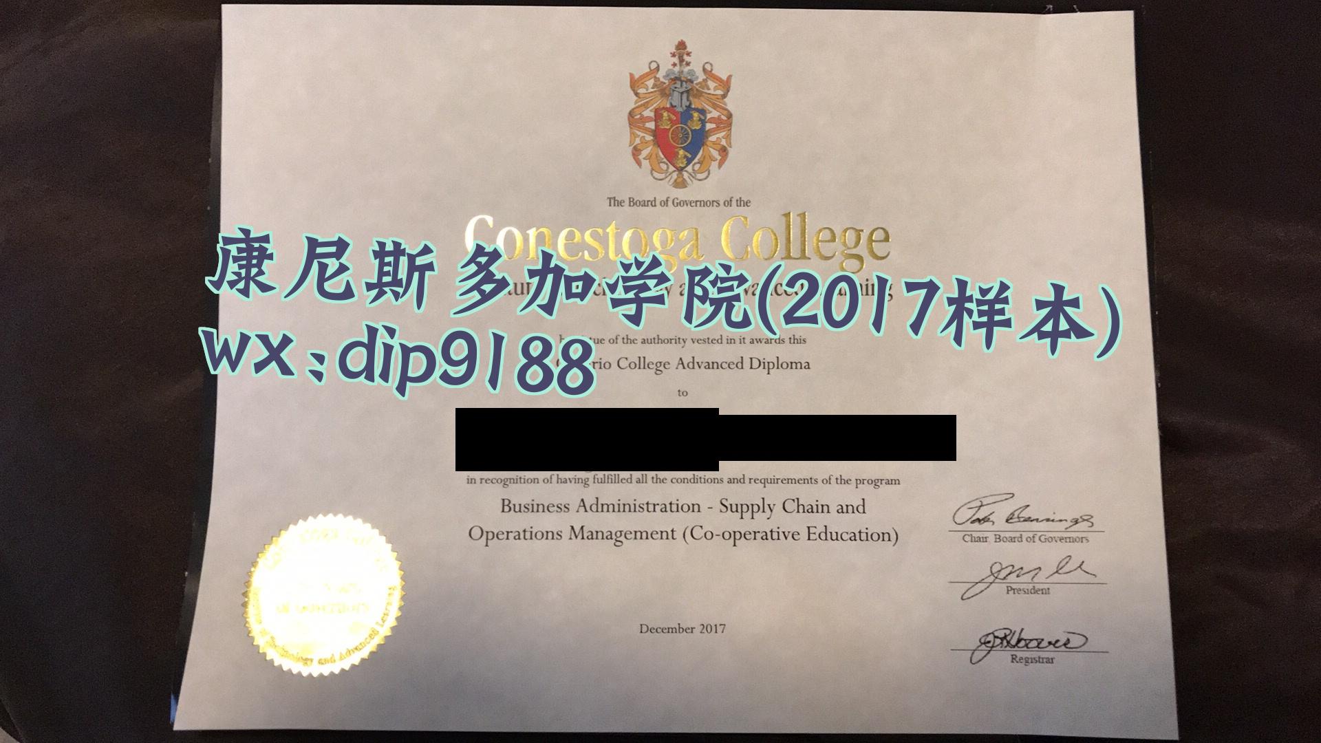 康尼斯多加学院学历2017毕业证样本图