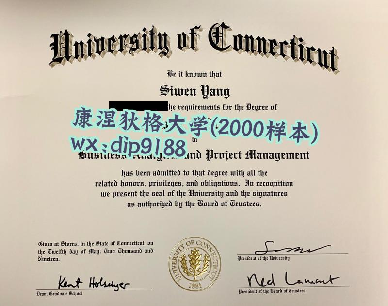 康涅狄格大学学历2000毕业证样本图