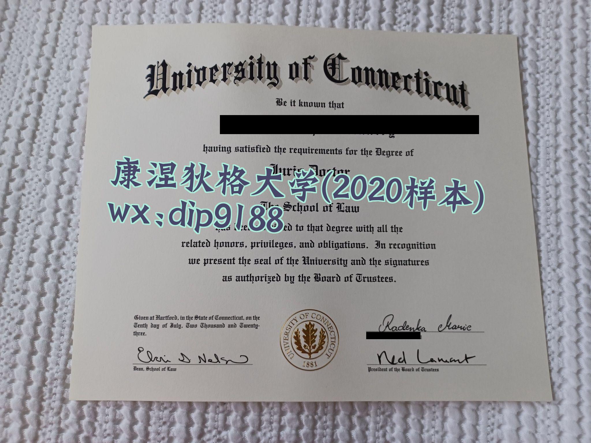 康涅狄格大学学历2020毕业证样本图