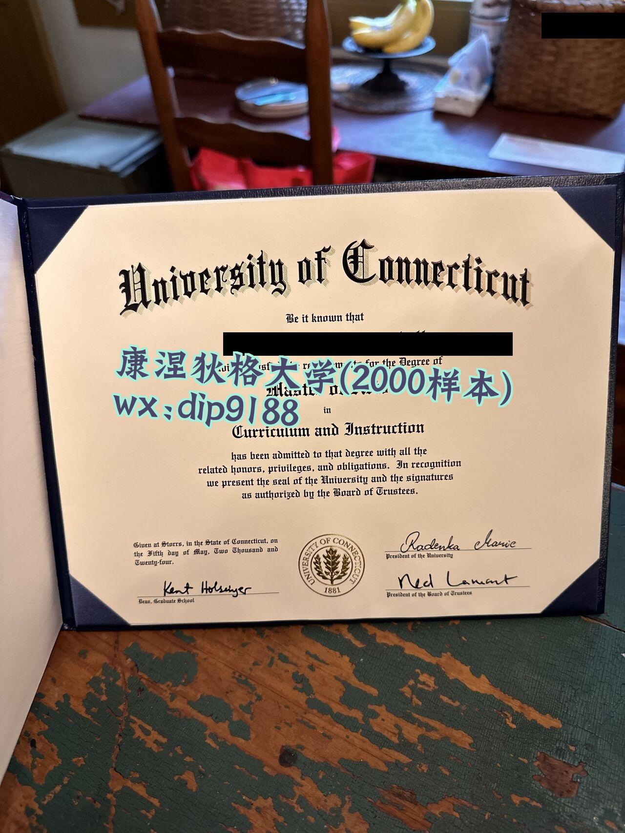 康涅狄格大学学历2000毕业证样本图