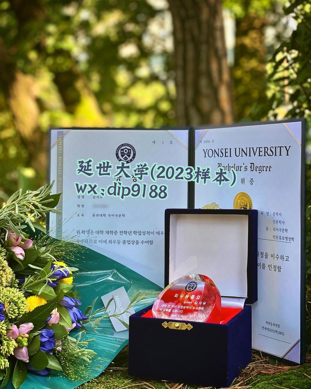 延世大学学历2023毕业证样本图