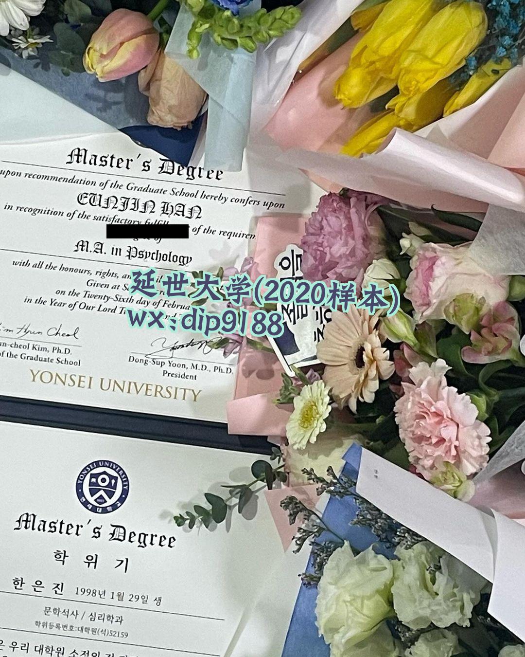 延世大学学历2020毕业证样本图