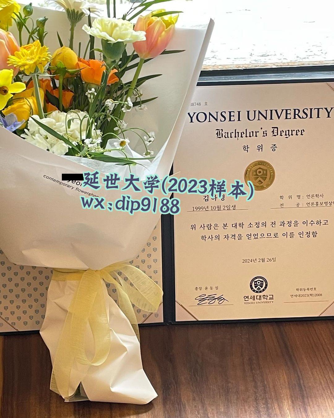 延世大学学历2023毕业证样本图