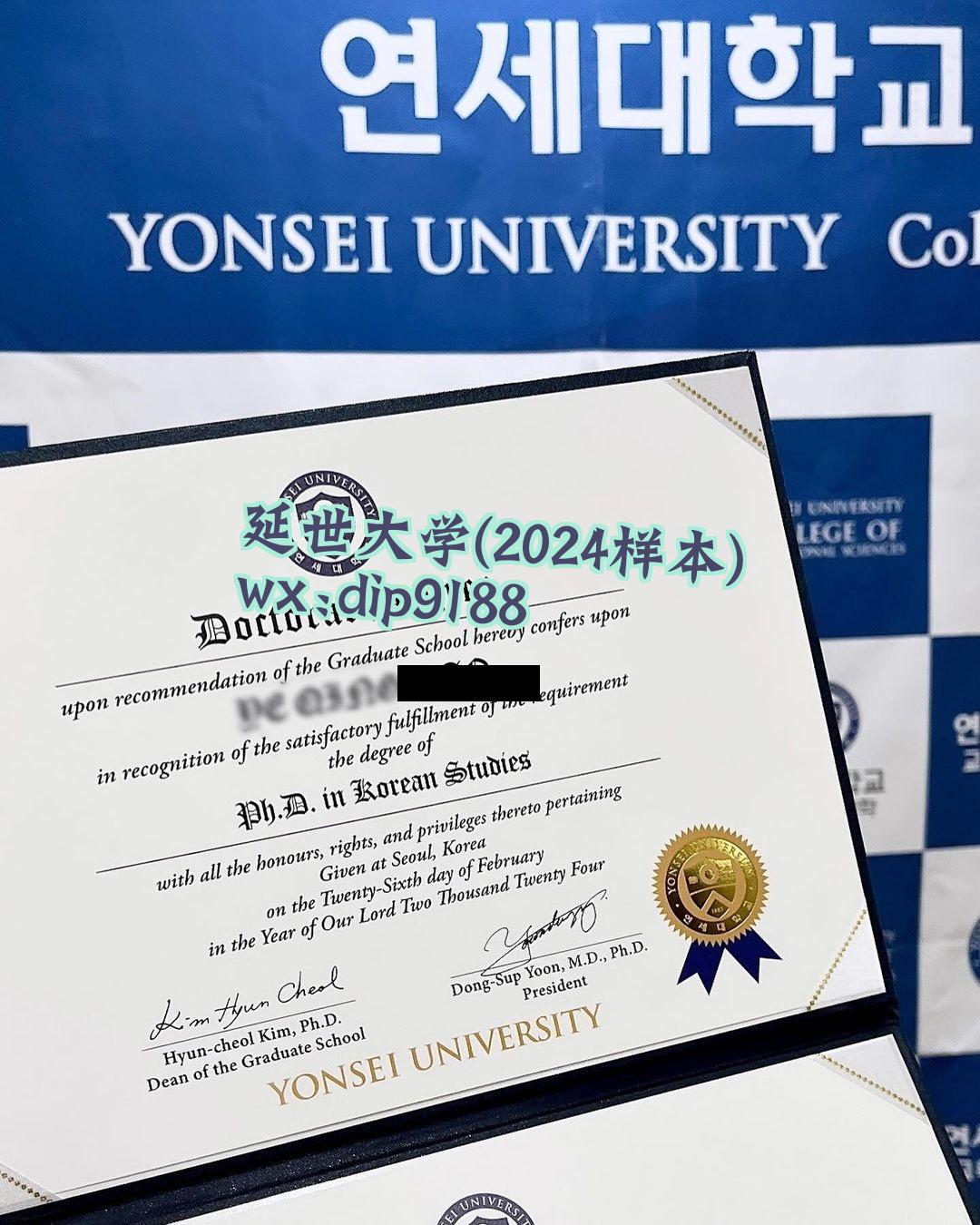 延世大学学历2024毕业证样本图