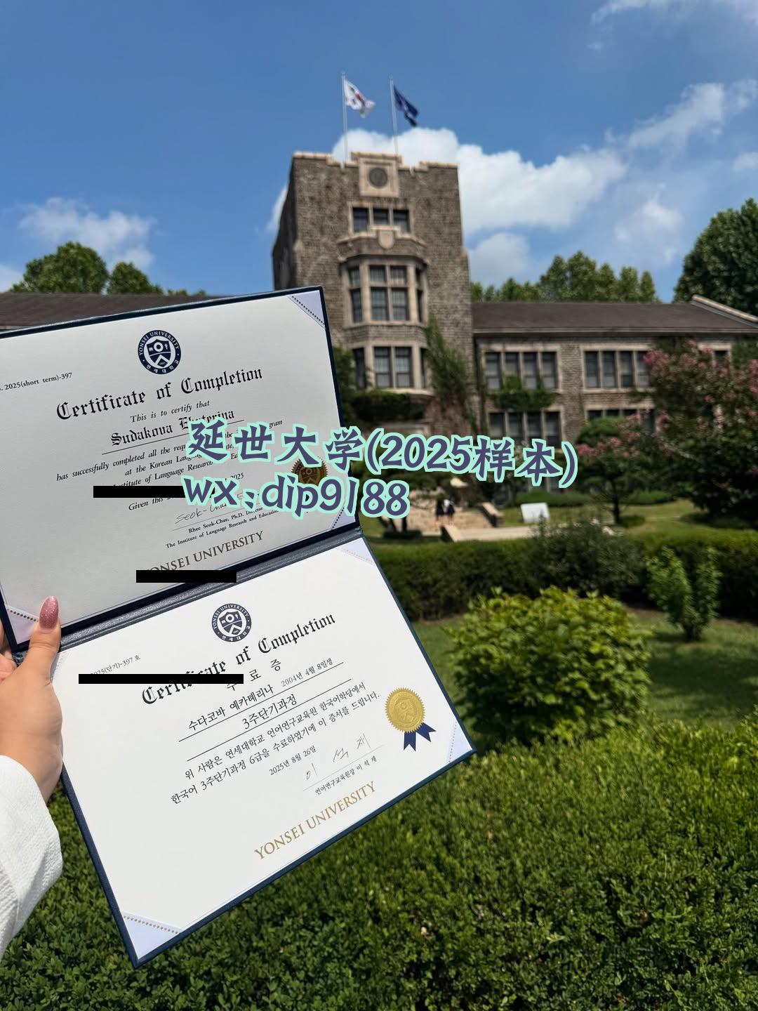 延世大学学历2025毕业证样本图