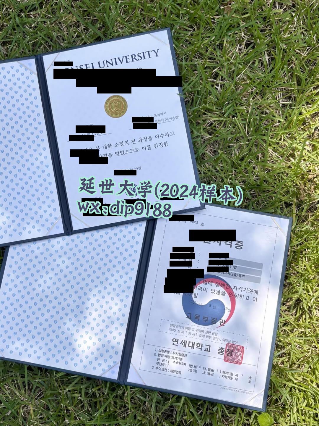 延世大学学历2024毕业证样本图