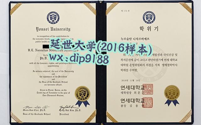 延世大学学历2016毕业证样本图