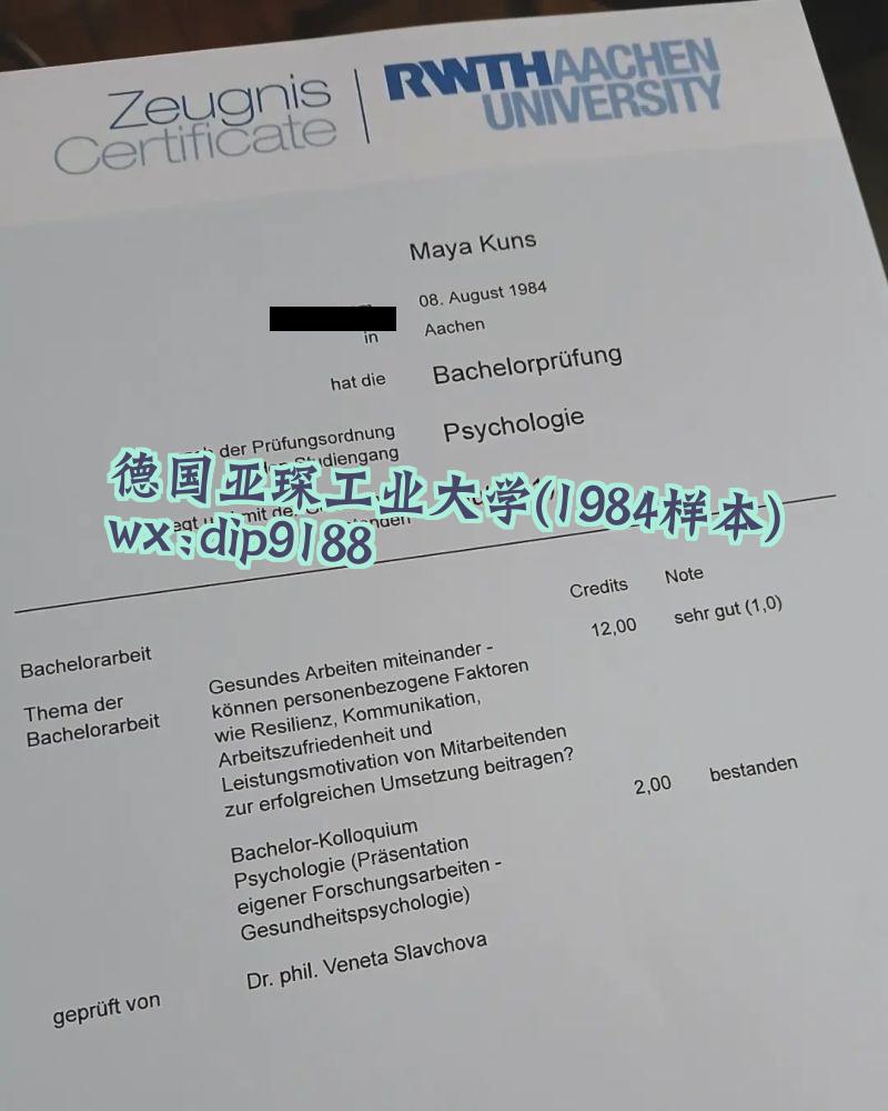 德国亚琛工业大学学历1984毕业证样本图