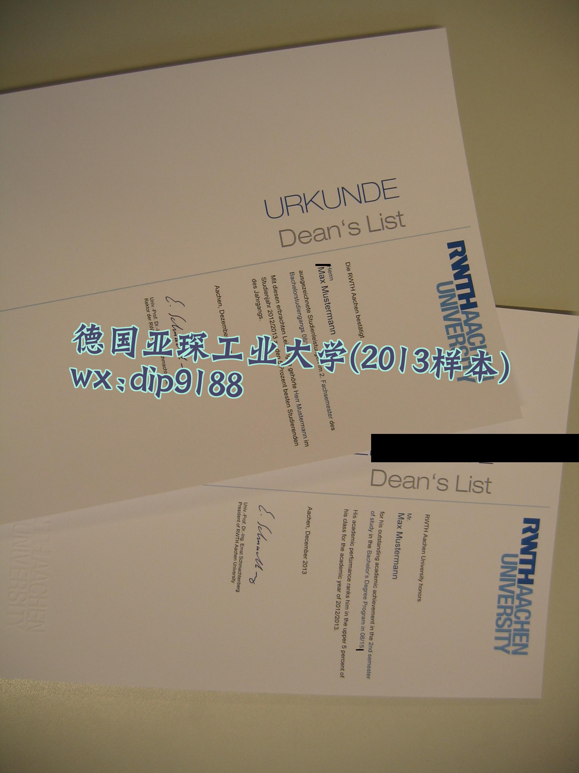 德国亚琛工业大学学历2013毕业证样本图