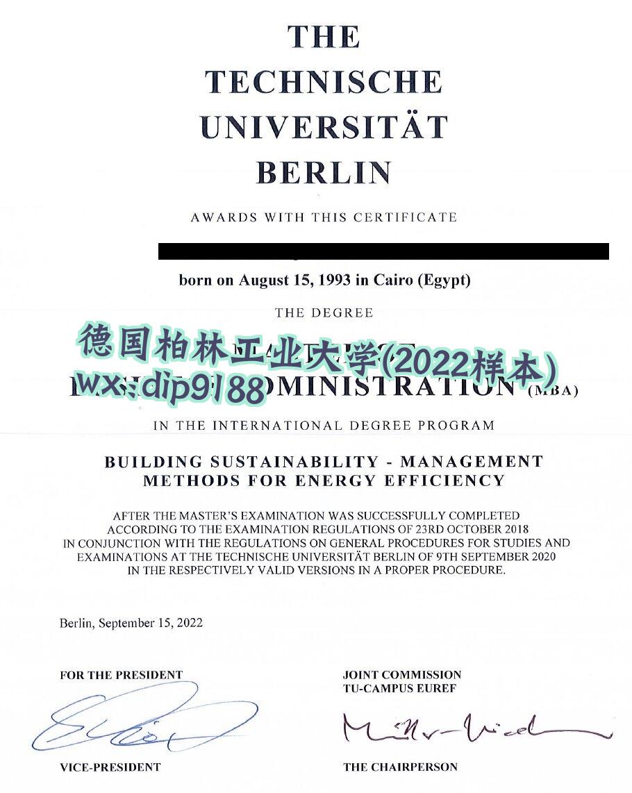 德国柏林工业大学学历2022毕业证样本图