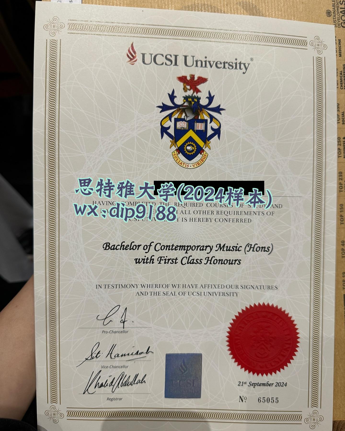 思特雅大学学历2024毕业证样本图