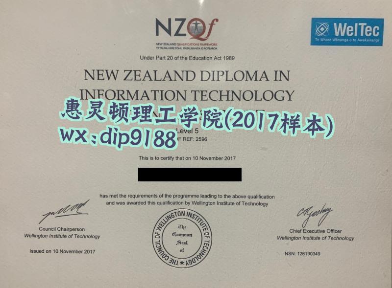 惠灵顿理工学院学历2017毕业证样本图