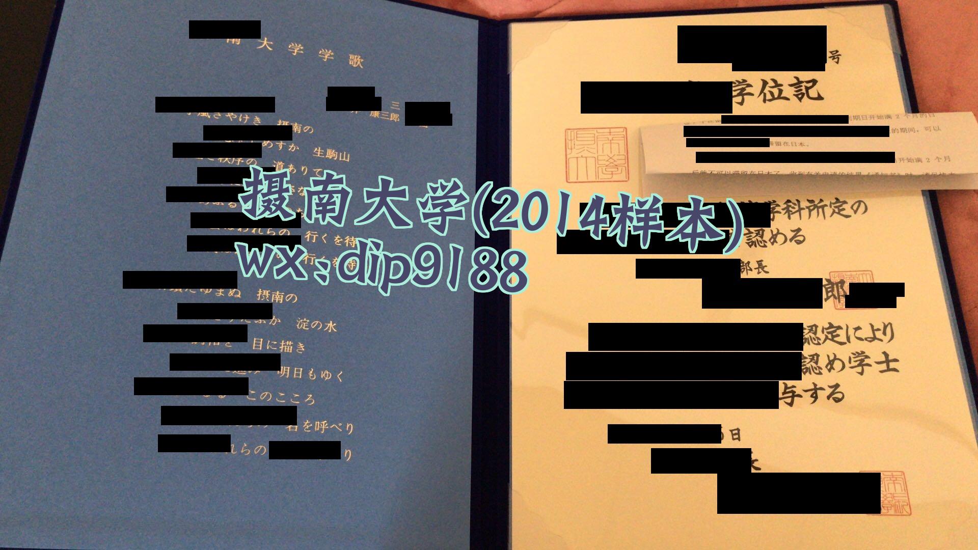 摄南大学学历2014毕业证样本图