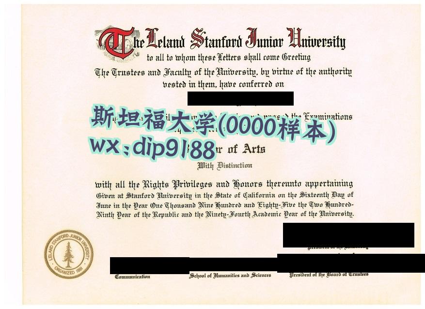 斯坦福大学学历0000毕业证样本图