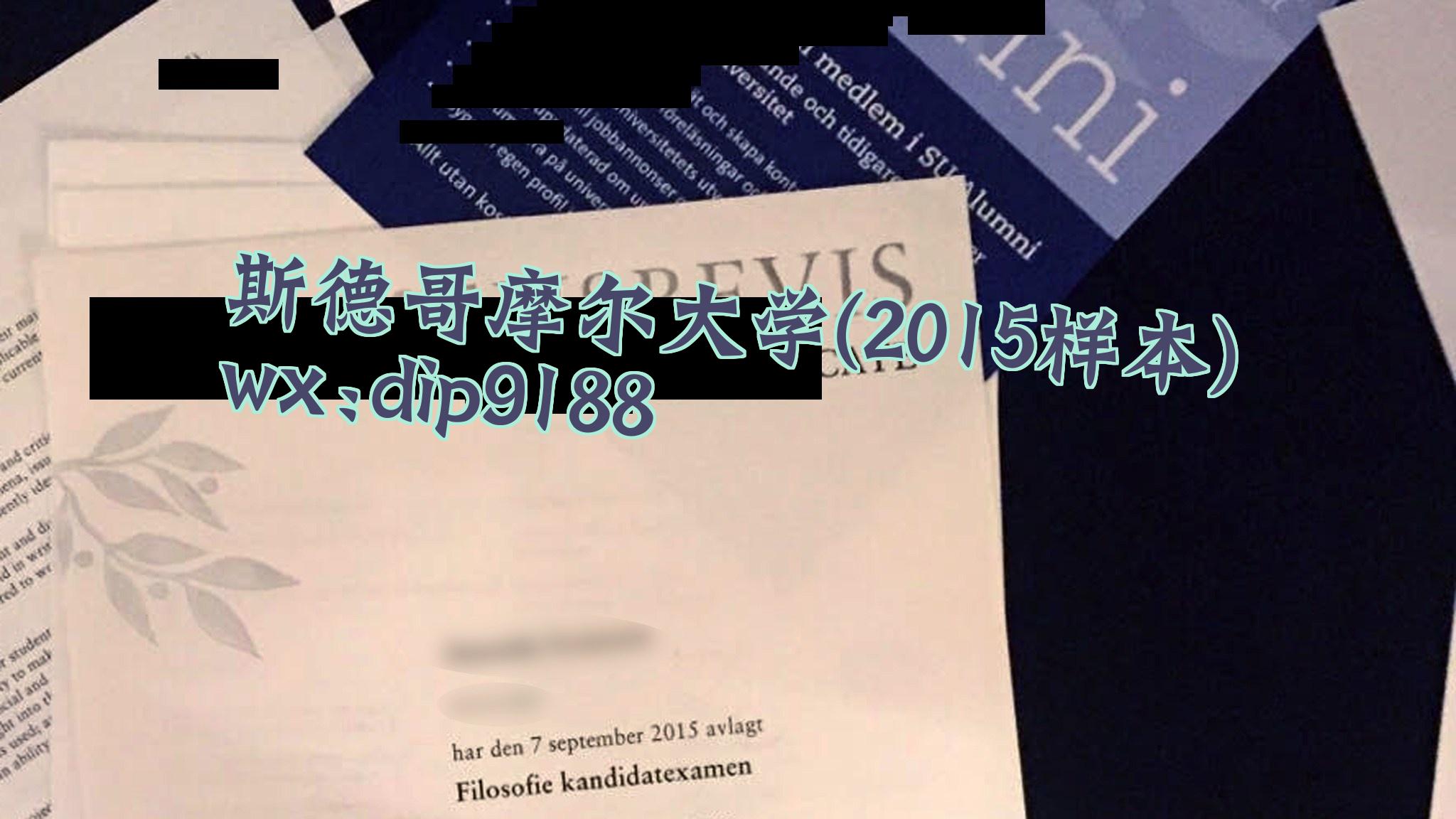 斯德哥摩尔大学学历2015毕业证样本图